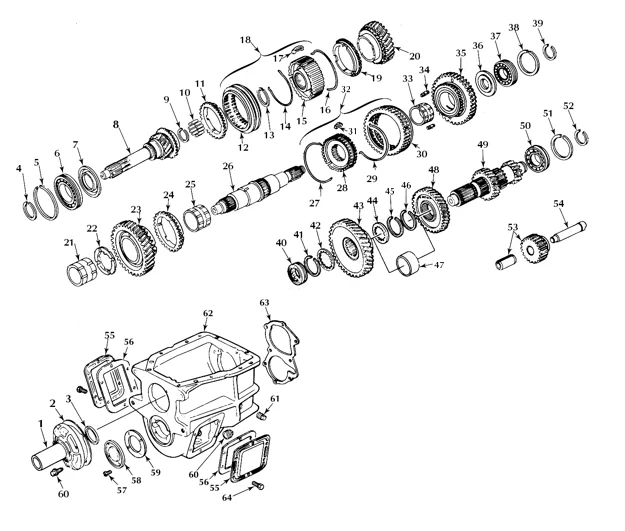 SM465 Transmission exploded diagram