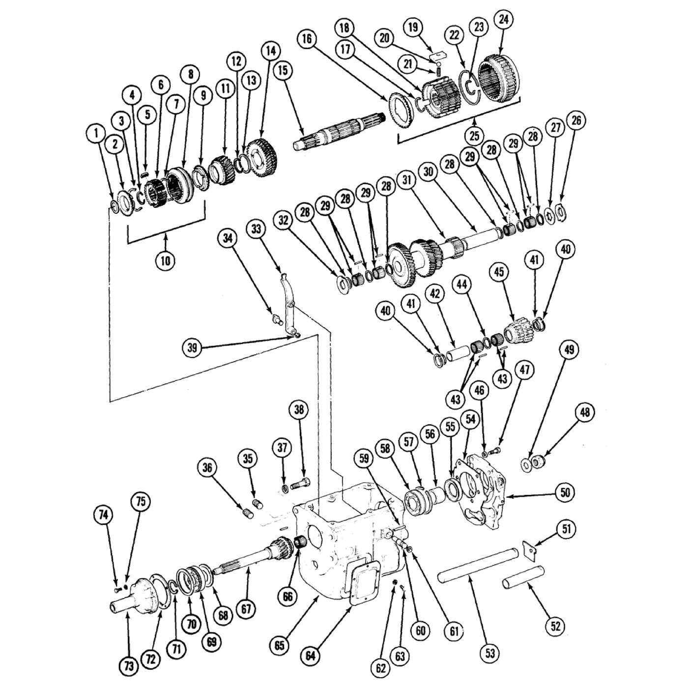 T18 / T19 Transmission exploded diagram