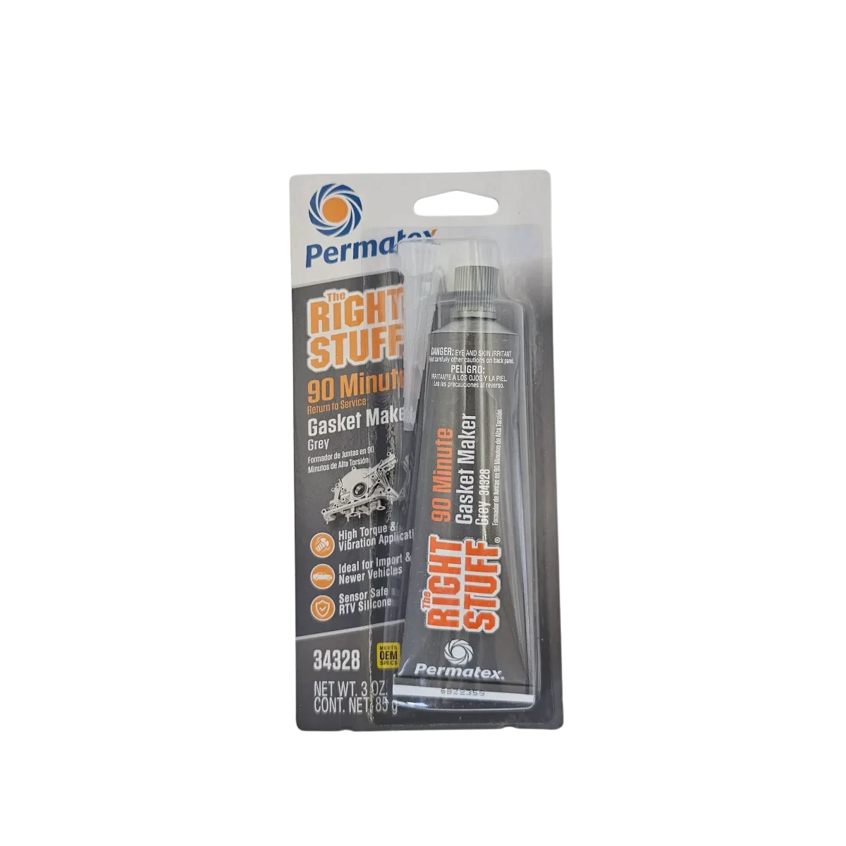 Sealant, silicone, RTV, Right Stuff, grey