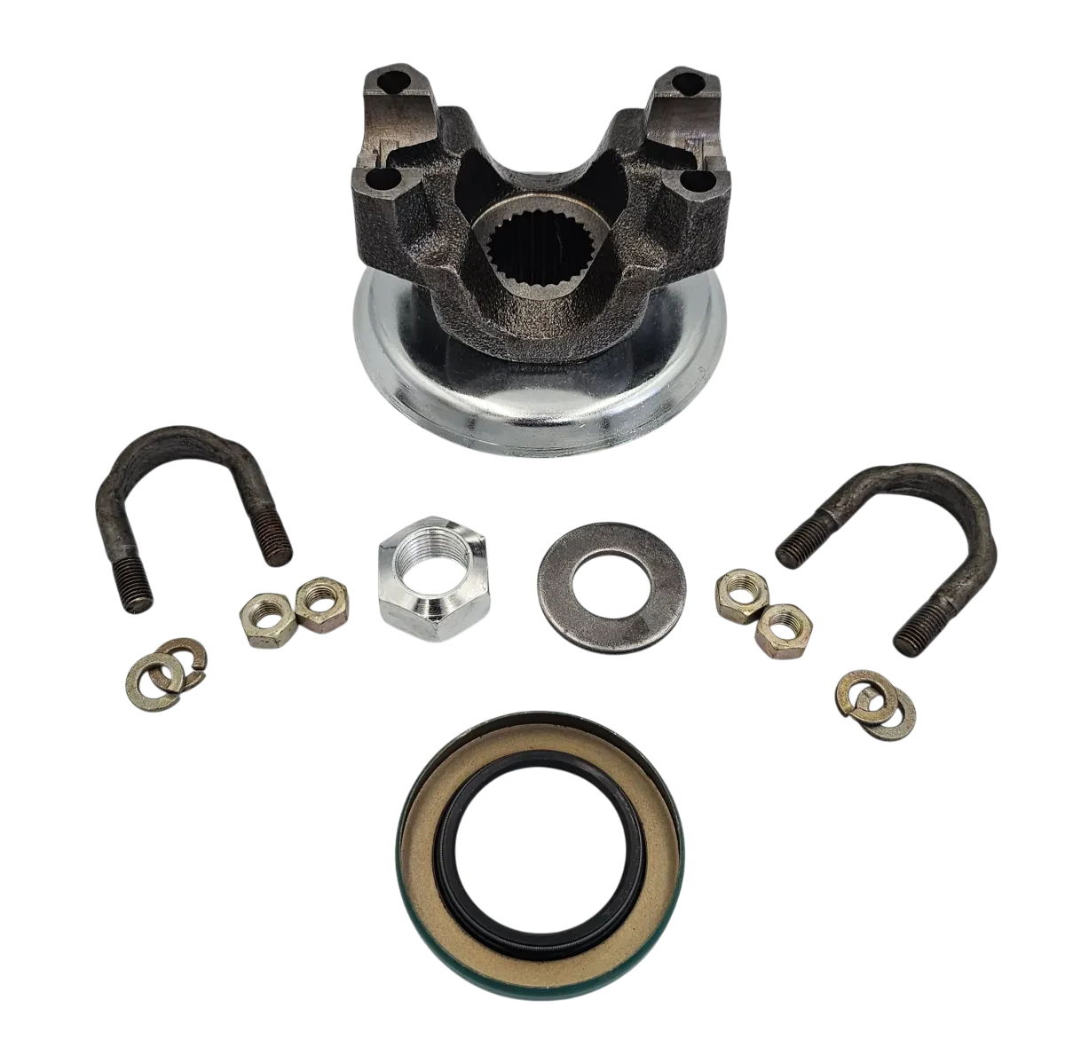 Dana 300 yoke kit U-bolt style, includes bolts, washers, nuts and seal