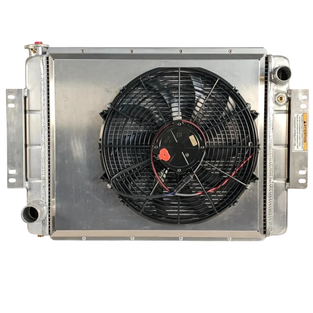 Jeep FSJ Radiator for Ford/AMC V8 engine swap with electric fan/shroud assembly